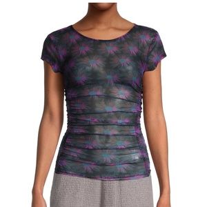 Free People Keep It Simple Floral Mesh Top